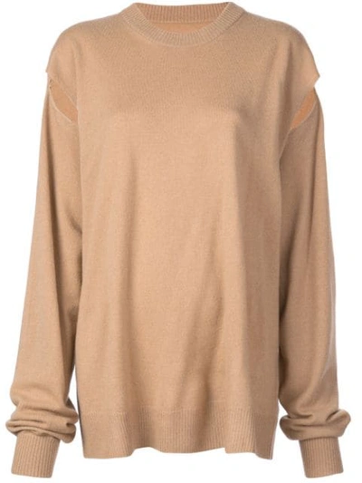 Shop Maison Margiela Desconstructed Sweatshirt In Brown