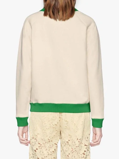 Shop Gucci Sweatshirt With  Game Appliqué In Neutrals