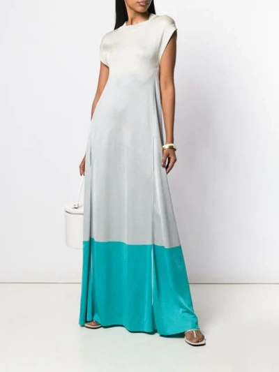Shop Agnona Fluid Belted Dress In Grey
