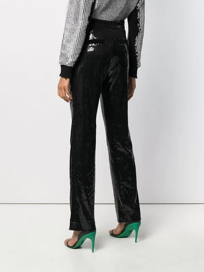 Shop Rta Sequinned Trousers In Black