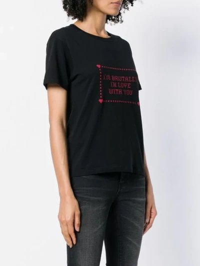 Shop Saint Laurent I'm Brutally In Love With You Print T-shirt In Black