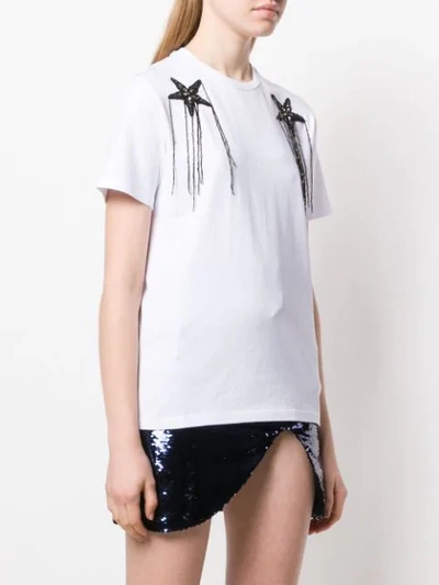 AMEN 花卉缝饰T恤 - 白色