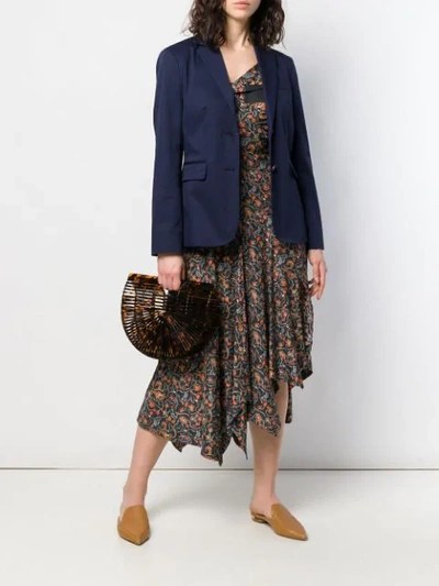 Shop Etro Tailored Blazer Jacket In Blue