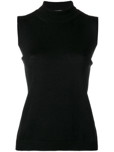 Shop Stefano Mortari Sleeveless Knitted Top In Black
