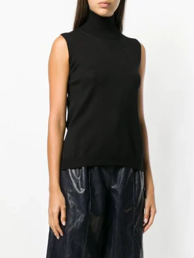 Shop Stefano Mortari Sleeveless Knitted Top In Black