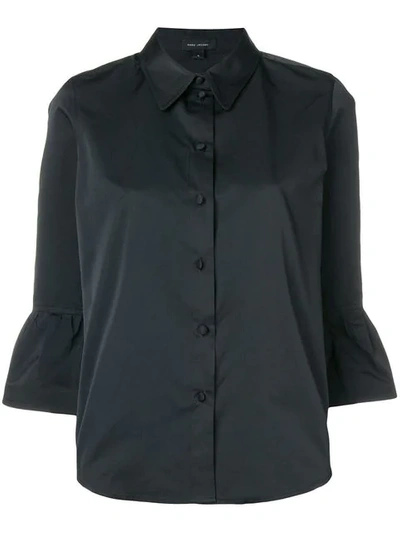 Shop Marc Jacobs Frill-hem Fitted Blouse In Black