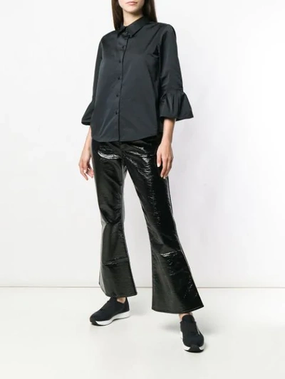 Shop Marc Jacobs Frill-hem Fitted Blouse In Black