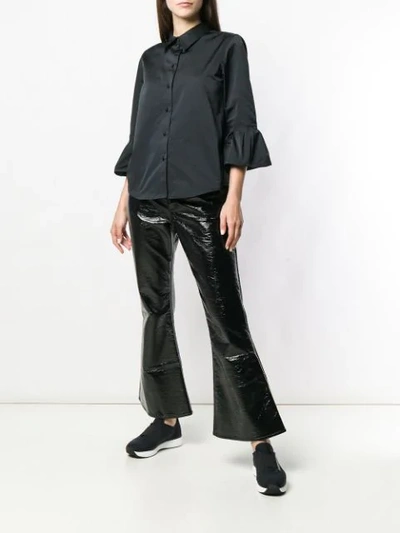 Marc Jacobs Frill-hem Fitted Blouse In Black