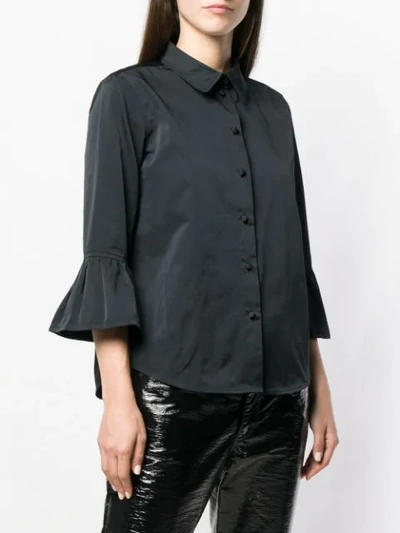 Shop Marc Jacobs Frill-hem Fitted Blouse In Black