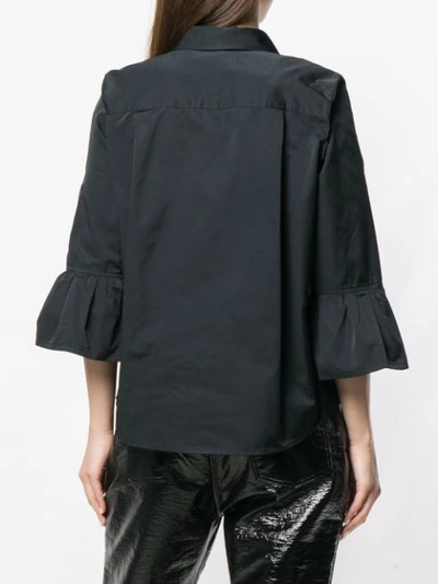 Shop Marc Jacobs Frill-hem Fitted Blouse In Black