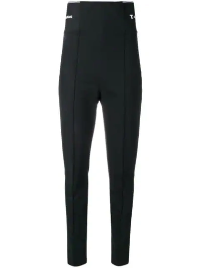 Shop Alexander Wang T Logo Elastic Leggings In Black