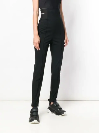 Shop Alexander Wang T Logo Elastic Leggings In Black