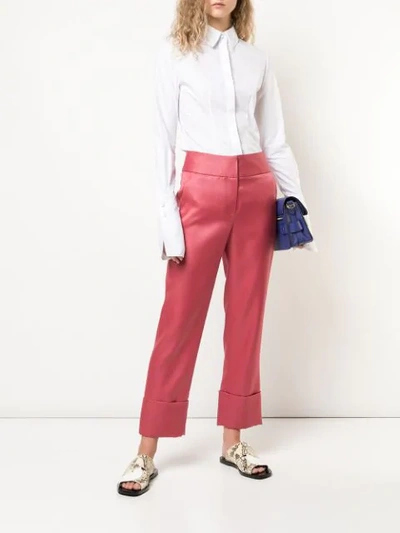 Shop Marina Moscone Tailored Trousers In Pink