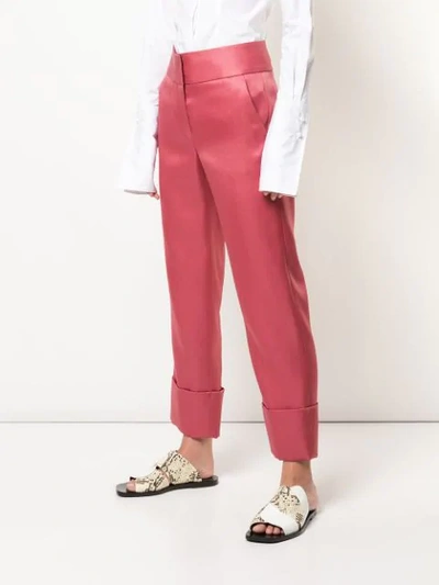 Shop Marina Moscone Tailored Trousers In Pink