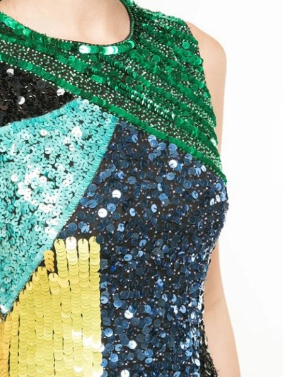 Shop Alice And Olivia Patwork Sequinned Bodycon Dress In Multicolour