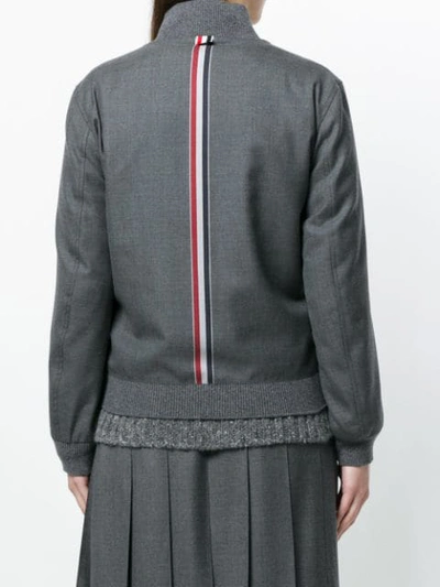 Shop Thom Browne Classic Wool Varsity Jacket In Grey