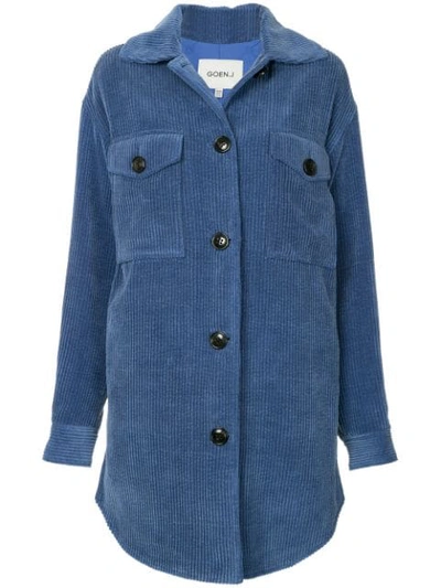 Shop Goen J Oversized Corduroy Jacket In Blue