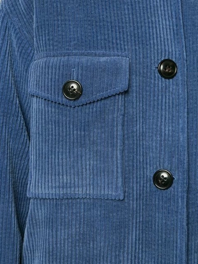 Shop Goen J Oversized Corduroy Jacket In Blue