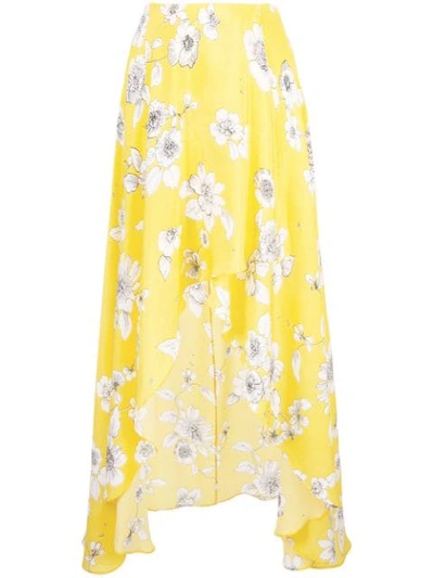 Shop Alice And Olivia Kirstie Flared Skirt In Yellow