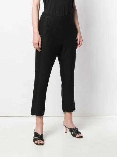 Shop Ann Demeulemeester Cropped Slim-fit Trousers In Black