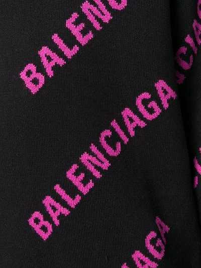 Shop Balenciaga Logo Crew Neck Sweatshirt In Black