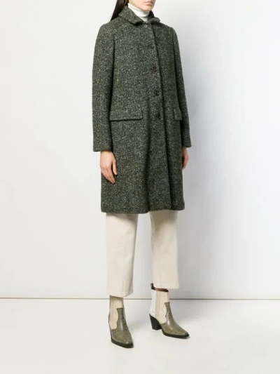 Shop Aspesi Single-breasted Coat In Green