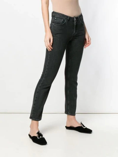 Shop Totême Slim Fit Cropped Jeans In Grey