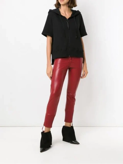 Shop Andrea Bogosian Leather Skinny Pants - Red