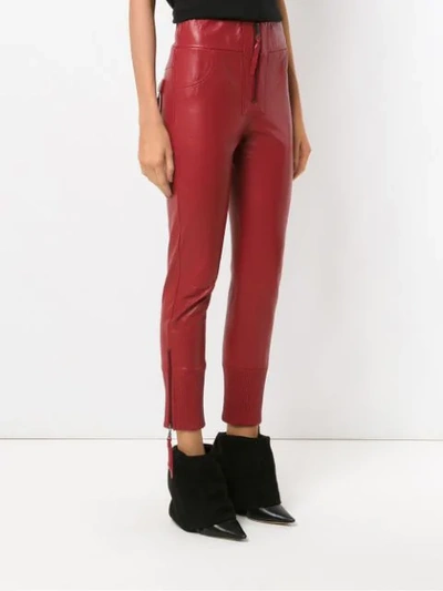 Shop Andrea Bogosian Leather Skinny Pants - Red