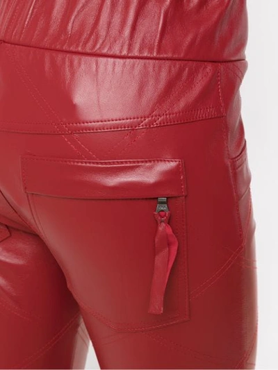 Shop Andrea Bogosian Leather Skinny Pants - Red