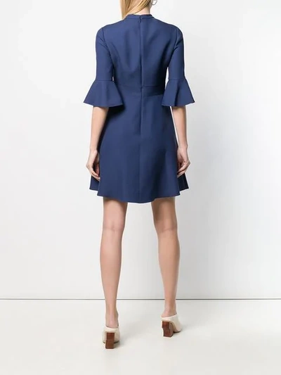 Shop Valentino Flared Mini Dress In Blue