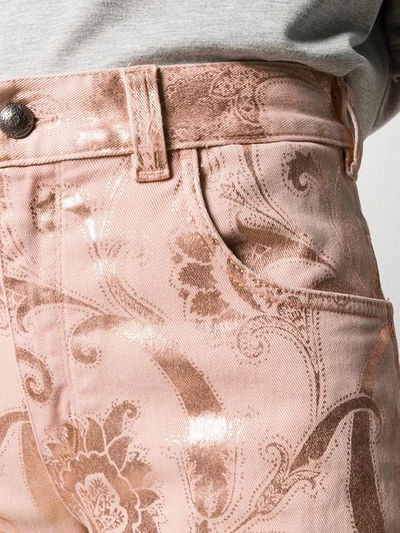 Shop Etro Baroque Print Flared Jeans - Pink