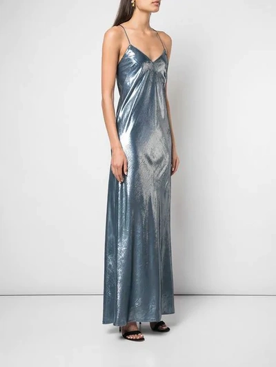 Shop Michelle Mason Bias Maxi Gown In Grey