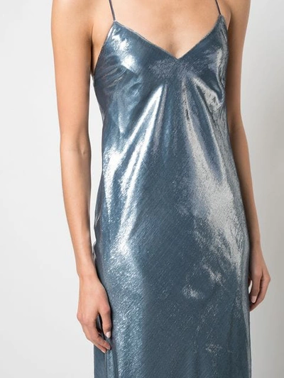 Shop Michelle Mason Bias Maxi Gown In Grey