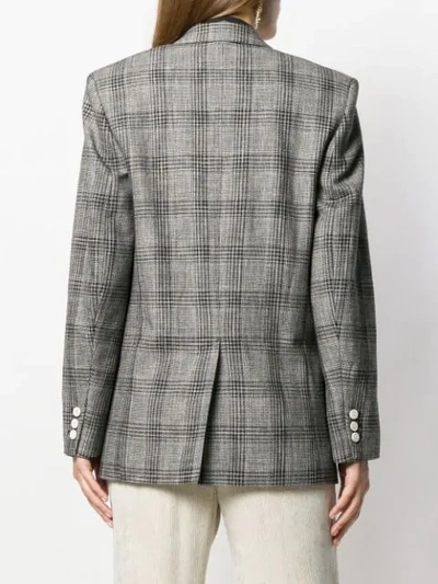 Shop Isabel Marant Plaid Double Breasted Blazer In Black