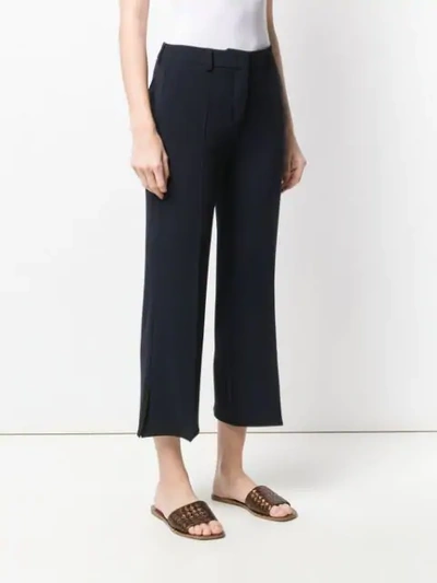 Shop Alberto Biani Tailored Cropped Trousers In Blue