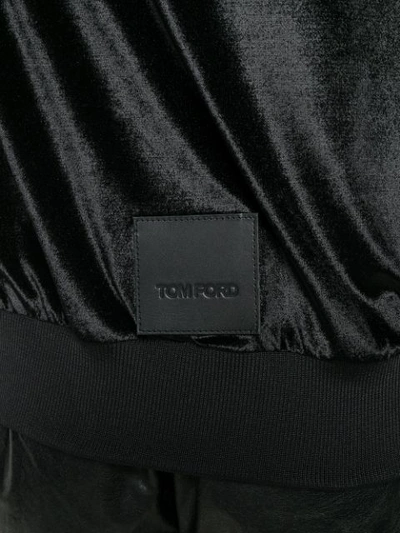 Shop Tom Ford Zipped Velvet Jacket In Black