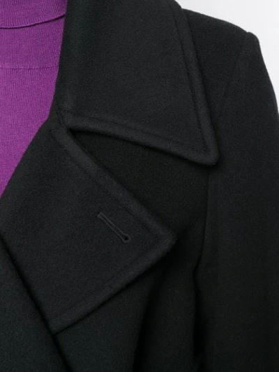 Shop Mm6 Maison Margiela Belted Wool Coat In Black