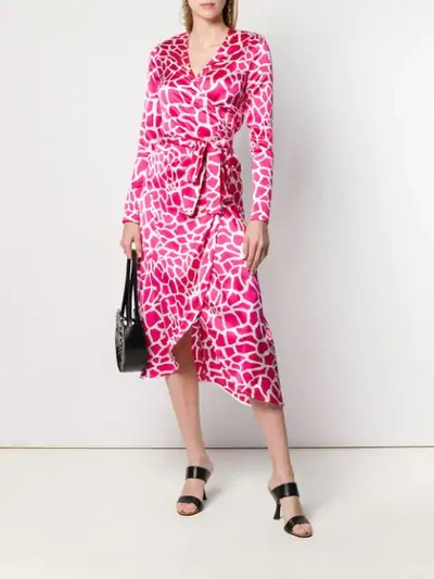 Shop Federica Tosi Vegas Printed Wrap Dress In Pink