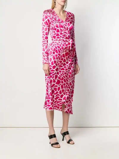 FEDERICA TOSI VEGAS PRINTED WRAP DRESS - 粉色