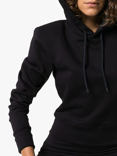 Shop A_plan_application Cropped Fitted Cotton Hoodie In Blue