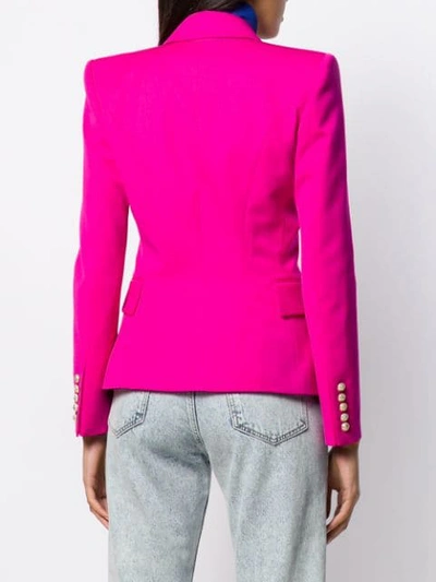 Shop Balmain Double-breasted Blazer In Pink