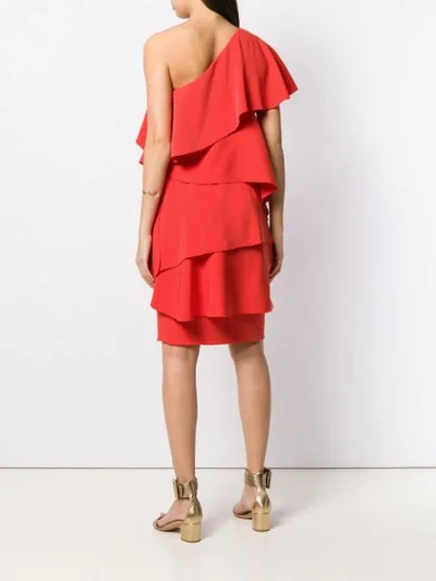 Shop Lanvin Kleid Mit Volants In Red