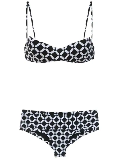 Shop Amir Slama Printed Bikini Set In Black