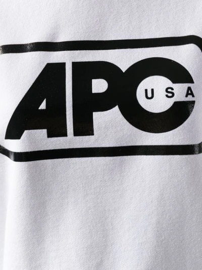 Shop Apc Logo-printed Hoodie In White