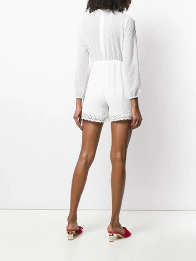 Shop Jovonna Embroidered Playsuit In Bianco