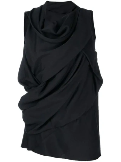 Shop Rick Owens Draped Blouse In Black