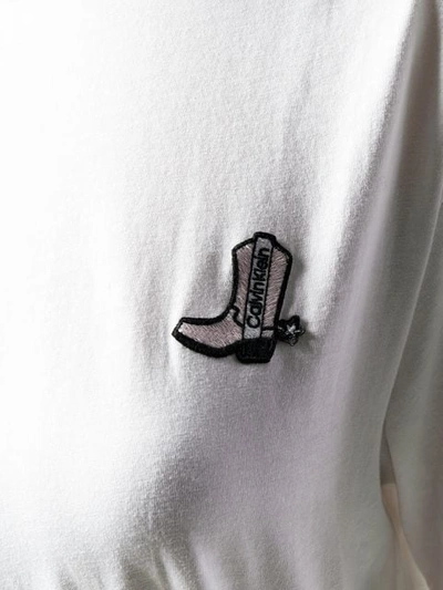 CALVIN KLEIN 靴子刺绣T恤 - 白色