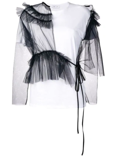 Shop Act N°1 Tulle Panels T-shirt In White