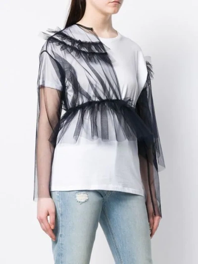 Shop Act N°1 Tulle Panels T-shirt In White